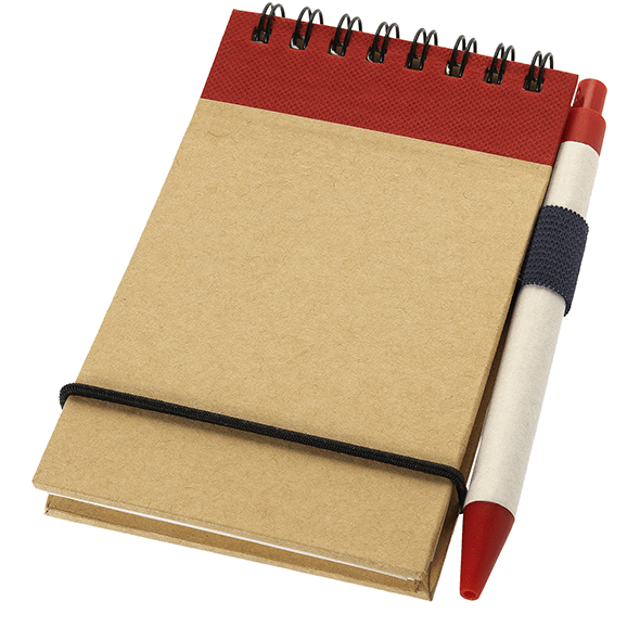 Notebook A7 su carta riciclata e con penna 